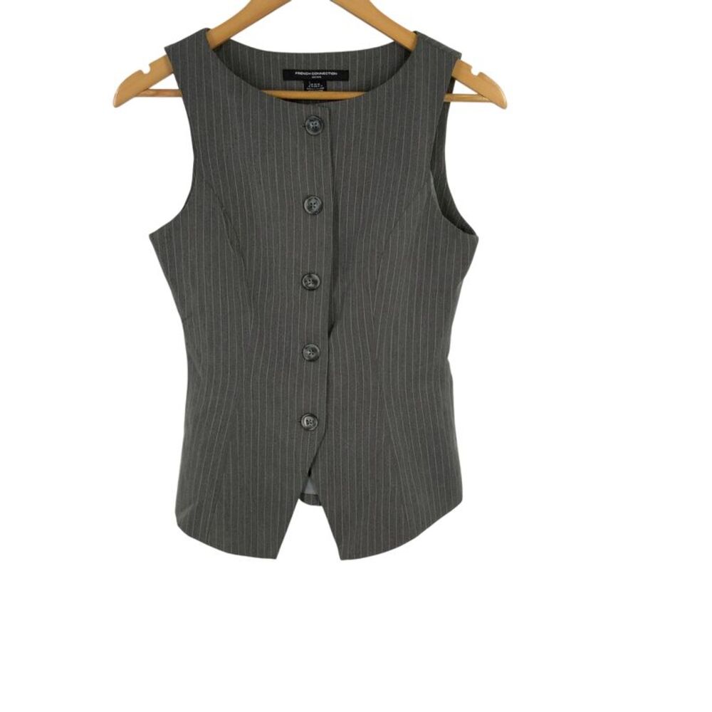 French Connection Minka Pinstripe Basic Gray 2